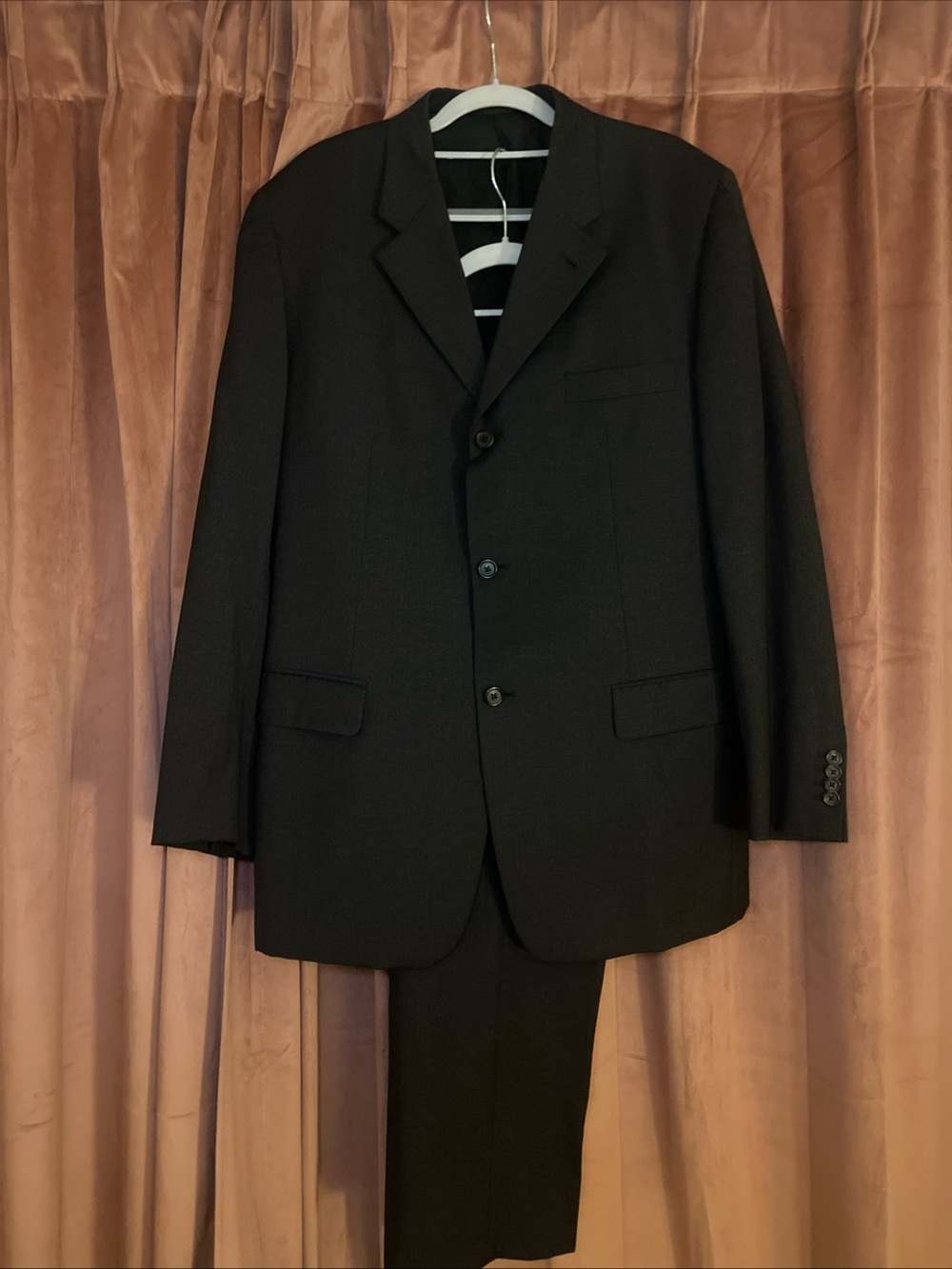 Prada Black Men's Two-Button Suit Jacket and Trousers 44R EU 54R